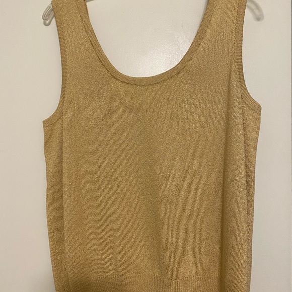 St. John knit gold metallic tank - Picture 3 of 3